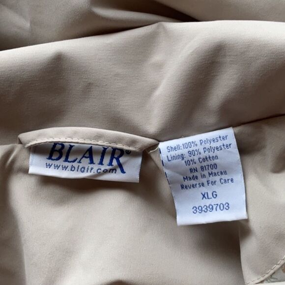 Blair Light Tan Cream Colored Coat Women XL Jacket Button Closure Polyester - Picture 3 of 7